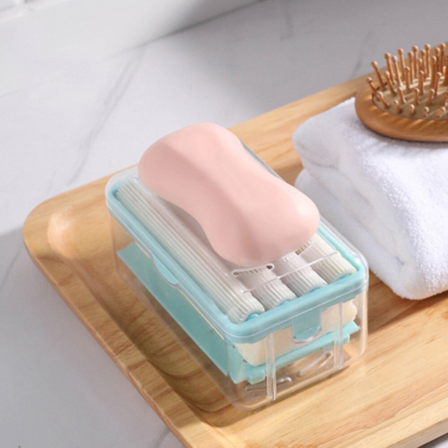 6296 2-in-1 Portable Soap Dish & Soap Dispenser with Roller and Drain Holes, Multifunctional Soap Holder Foaming Soap Bar Box for Home, Kitchen, Bathroom DeoDap 6296 2-in-1 Portable Soap Dish & Soap Dispenser with Roller and Drain Holes, Multifunctional Soap Holder Foaming Soap Bar Box for Home, Kitchen, Bathroom DeoDap